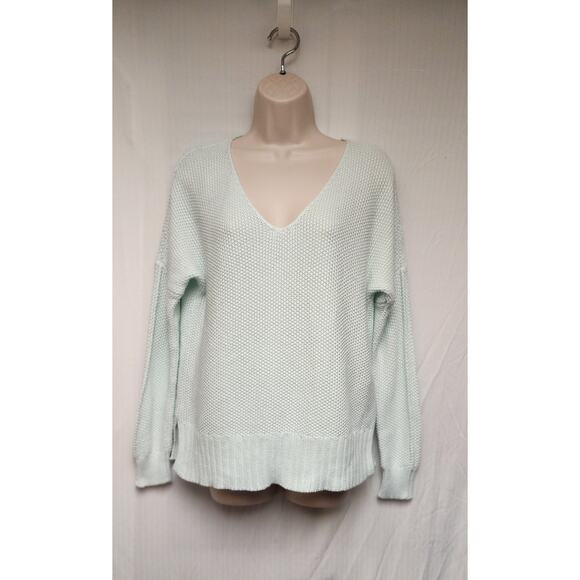 Lucky Brand V-Neck Long Sleeve Mint Green Knit Sweater Size XS - Picture 2 of 7